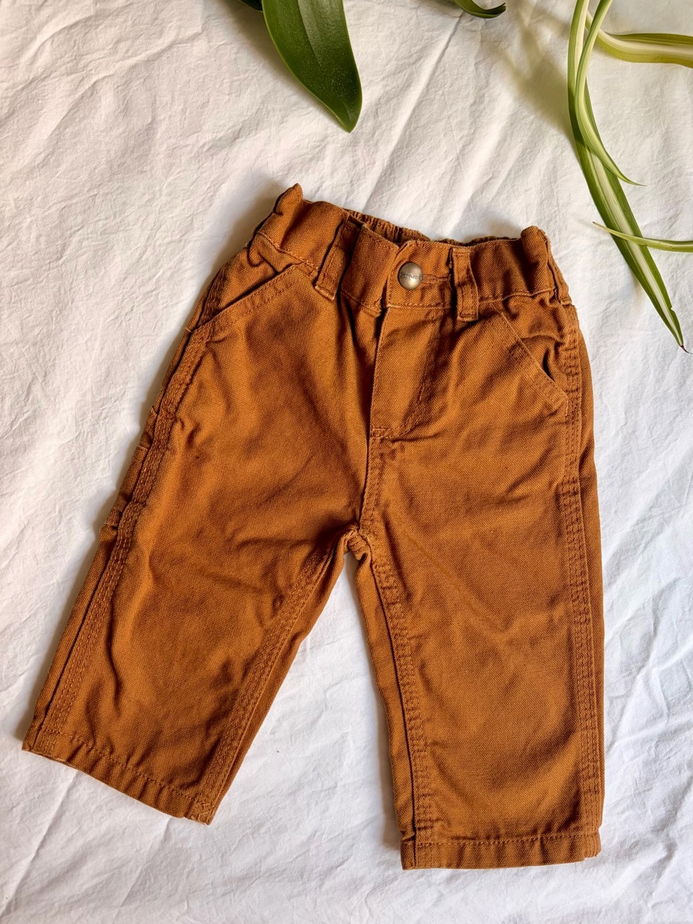 Carhartt Baby 100% Cotton Dungaree/Carpenter Pants in Rust Brown